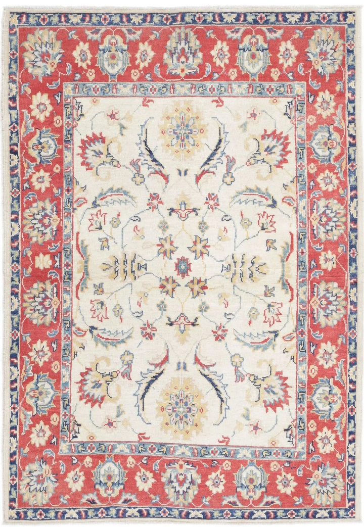 Afghan Ziegler Rug 4' 0" x 5' 8" Hand-Knotted | No. AT57476