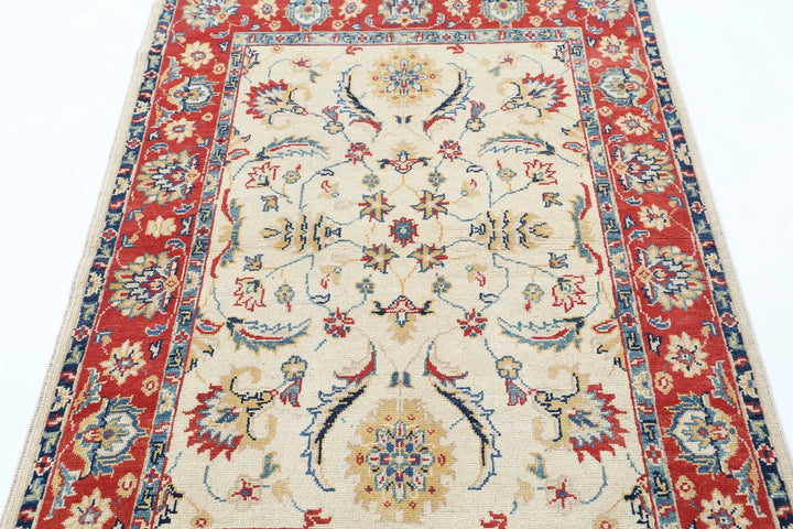 Afghan Ziegler Rug 4' 0" x 5' 8" Hand-Knotted | No. AT57476