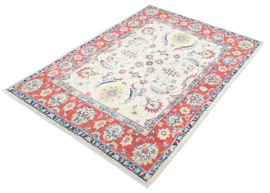 Afghan Ziegler Rug 4' 0" x 5' 8" Hand-Knotted | No. AT57476