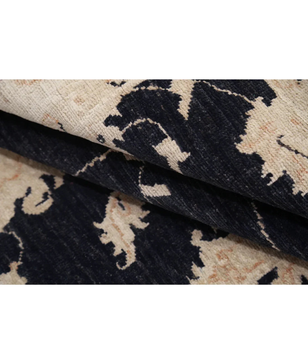 Black Afghan Ziegler Rug 3' 11" x 6' 0" Hand-Knotted | No. AT575110