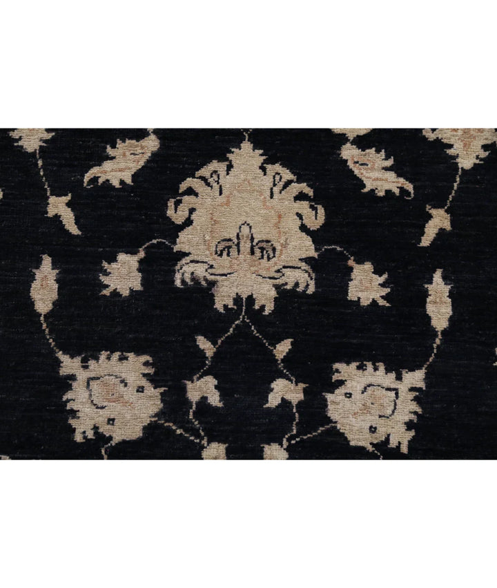 Black Afghan Ziegler Rug 3' 11" x 6' 0" Hand-Knotted | No. AT575110
