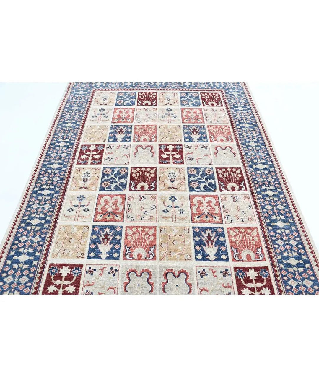 Afghan Bakhtiari Rug 5' 6" x 7' 7" Hand-Knotted | No. AT57531