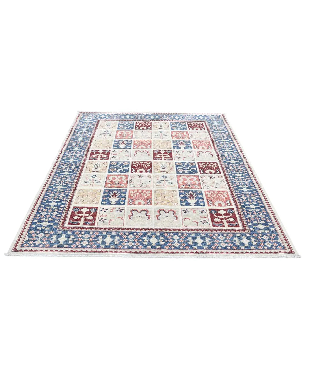 Afghan Bakhtiari Rug 5' 6" x 7' 7" Hand-Knotted | No. AT57531