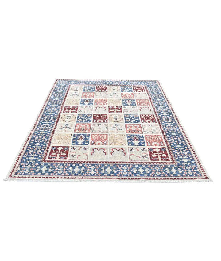 Afghan Bakhtiari Rug 5' 6" x 7' 7" Hand-Knotted | No. AT57531