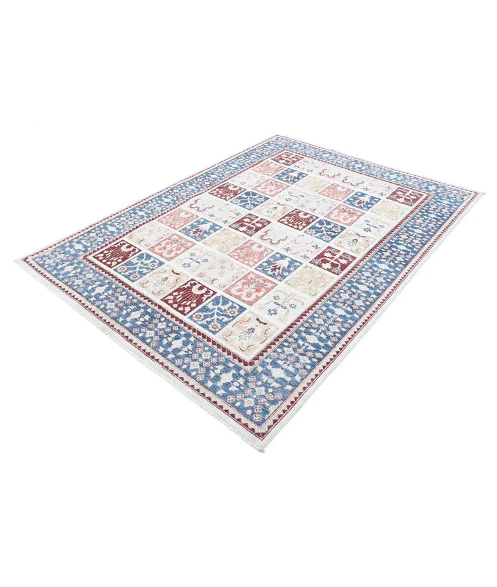 Afghan Bakhtiari Rug 5' 6" x 7' 7" Hand-Knotted | No. AT57531