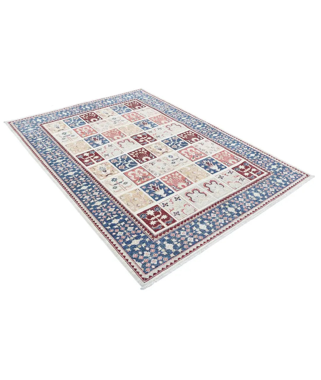 Afghan Bakhtiari Rug 5' 6" x 7' 7" Hand-Knotted | No. AT57531