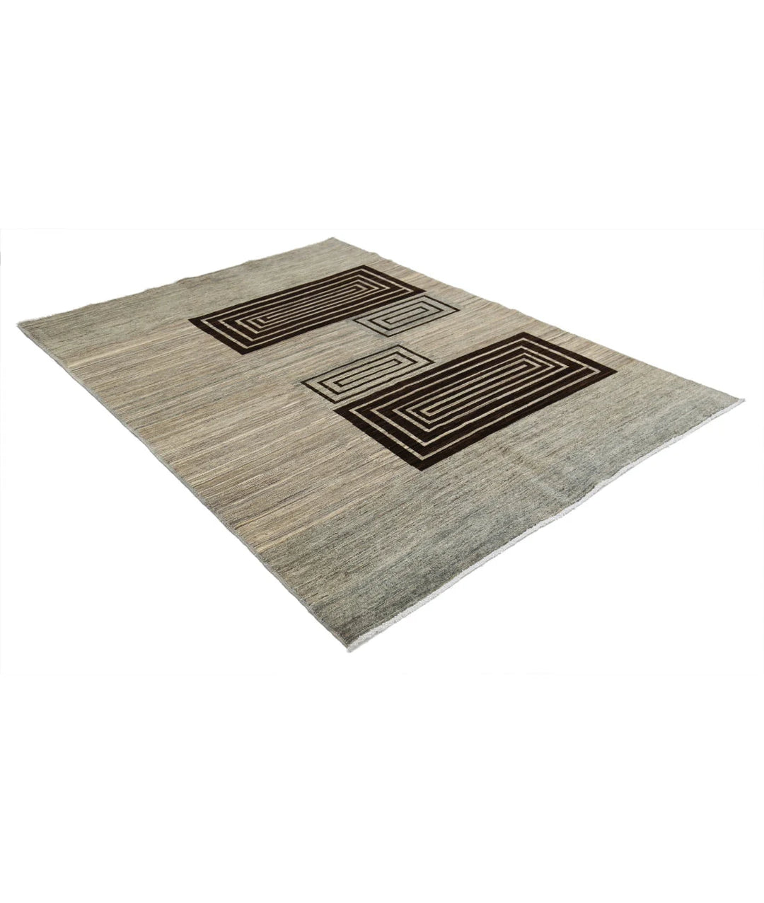 Afghan Modcar Rug 5' 6" x 7' 9" Hand-Knotted | No. AT57572