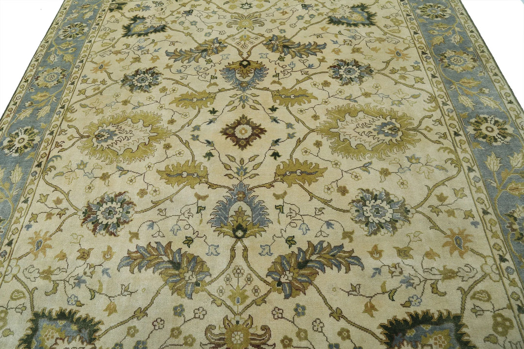 Indian Ziegler Rug 7'8" x 9'8" Hand-Knotted | No. AT57587