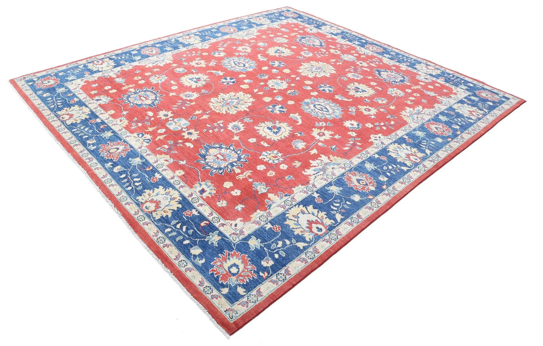 Afghan Ziegler Rug 8' 4" x 9' 4" Hand-Knotted | No. AT57624