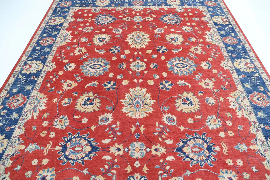 Afghan Ziegler Rug 8' 4" x 9' 4" Hand-Knotted | No. AT57624