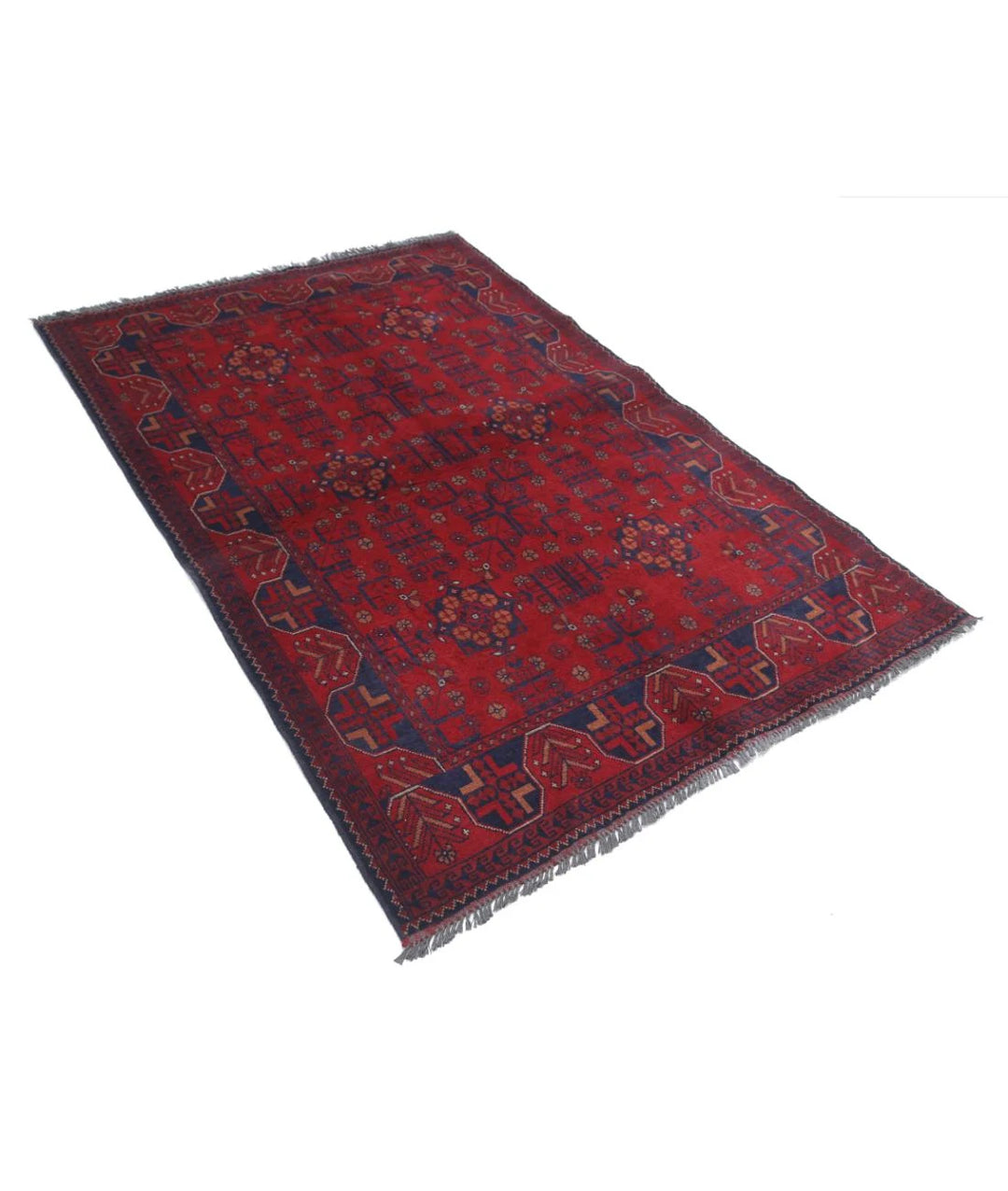 Afghan Khal Muhammadi Rug 4' 2" x 6' 4" Hand-Knotted | No. AT57646