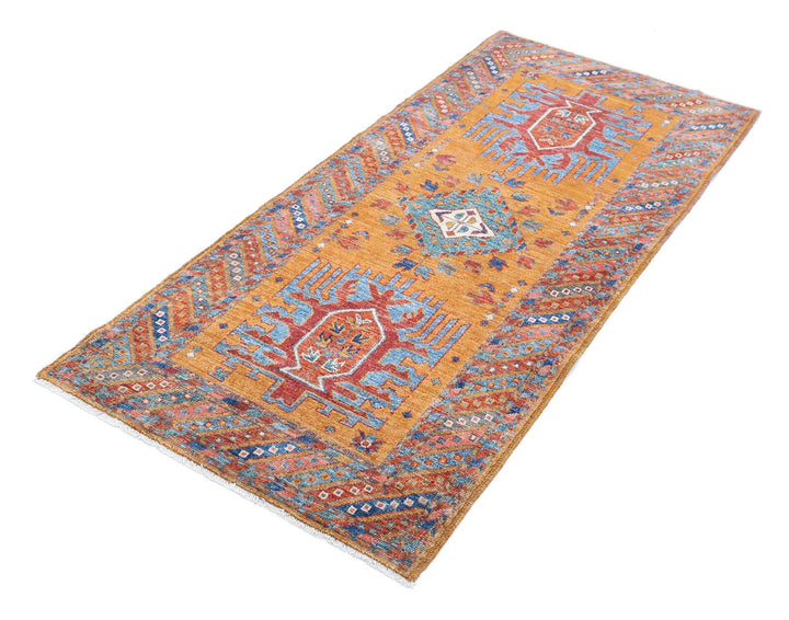 Afghan Nomadic Caucasian Humna Rug 2' 7" x 5' 10" Hand-Knotted | No. AT57672