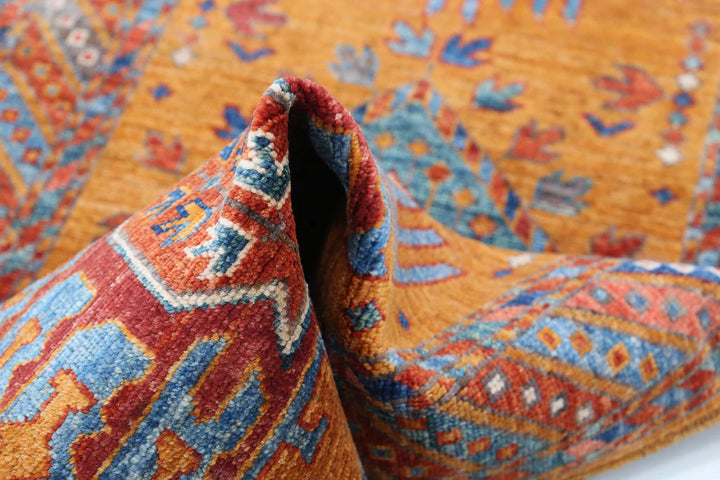 Afghan Nomadic Caucasian Humna Rug 2' 7" x 5' 10" Hand-Knotted | No. AT57672