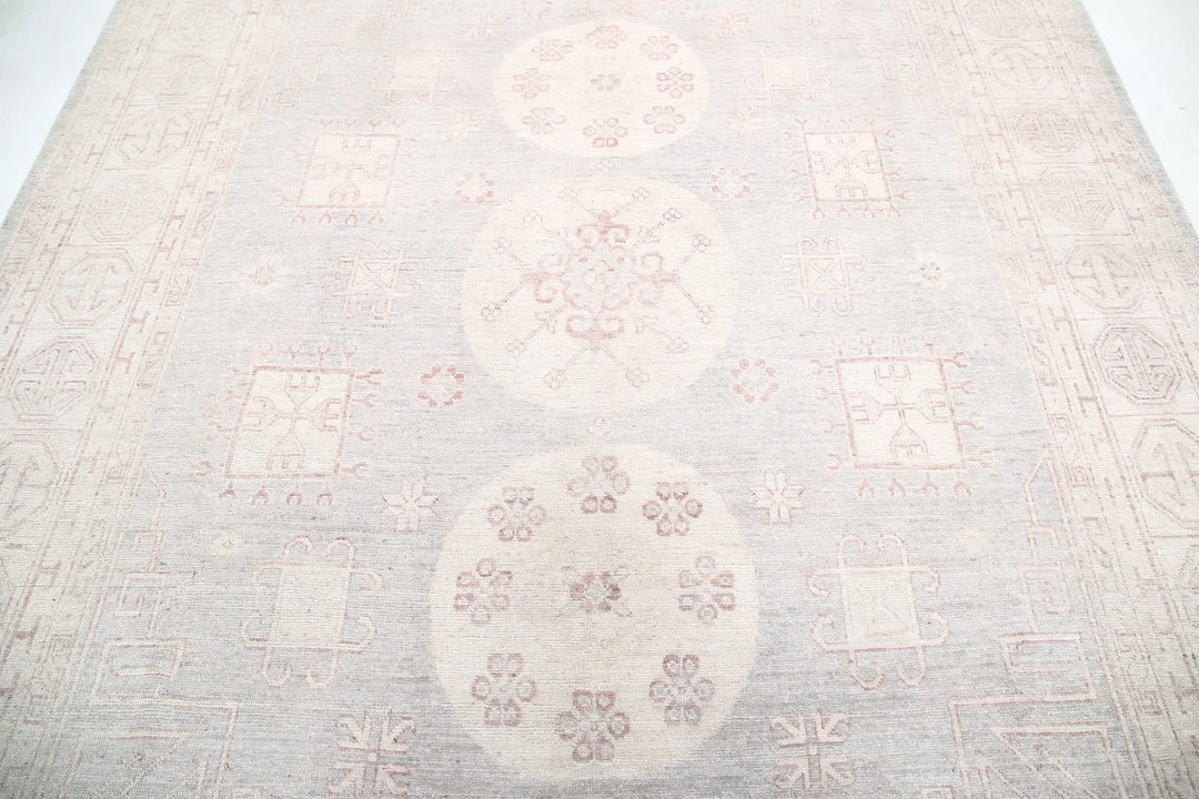 Afghan Khotan Rug 8' 1" x 9' 10" Hand-Knotted | No. AT57711