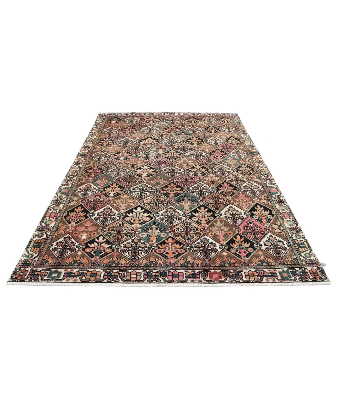 Brown Persian Oriental Rug 6' 7" x 9' 6" Hand-Knotted | No. AT57735