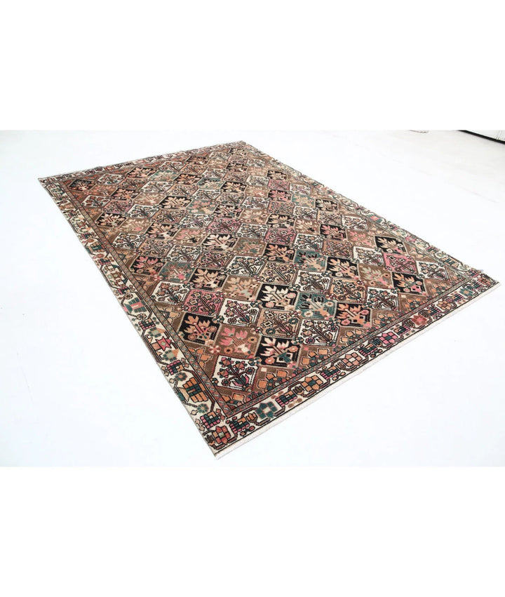 Brown Persian Oriental Rug 6' 7" x 9' 6" Hand-Knotted | No. AT57735