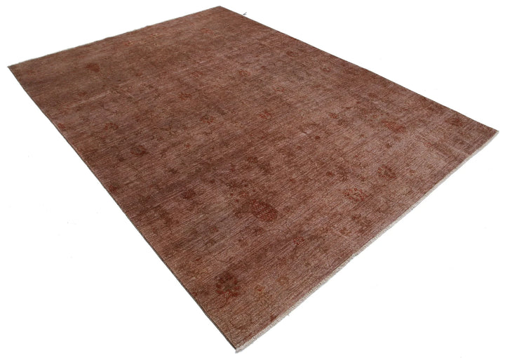 Afghan Overdye Rug 6' 5" x 8' 7" Hand-Knotted | No. AT57806