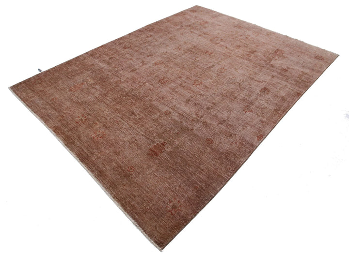 Afghan Overdye Rug 6' 5" x 8' 7" Hand-Knotted | No. AT57806