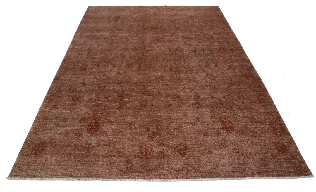 Afghan Overdye Rug 6' 5" x 8' 7" Hand-Knotted | No. AT57806