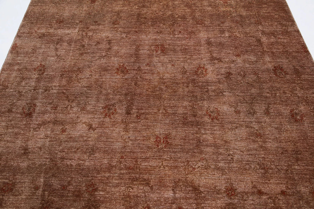 Afghan Overdye Rug 6' 5" x 8' 7" Hand-Knotted | No. AT57806