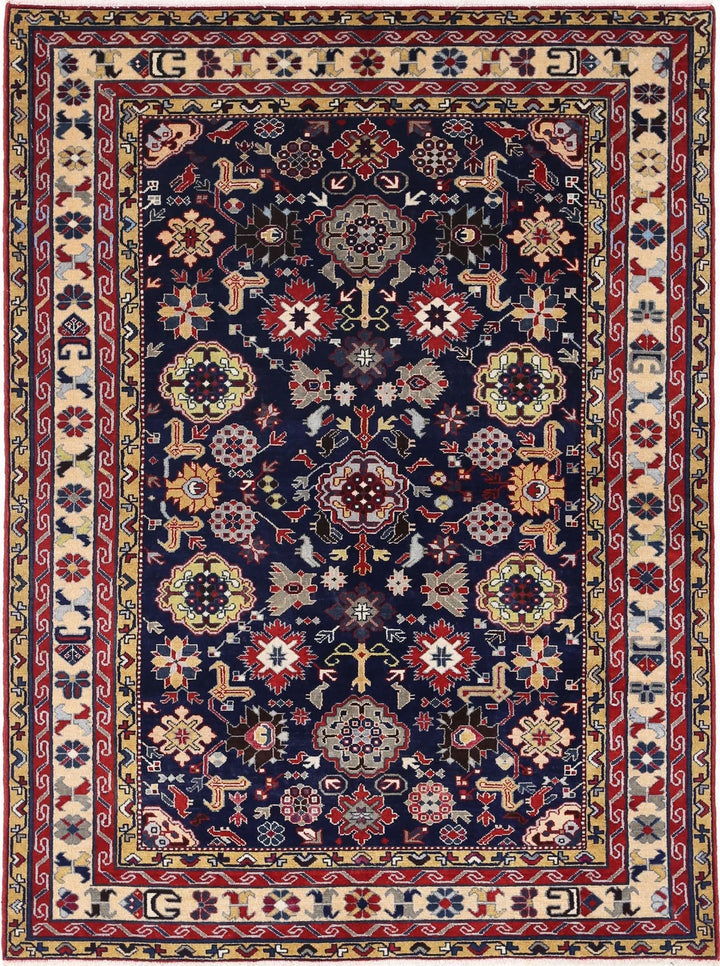 Turkish Royal Kazak Rug 4' 3" x 5' 9" Hand-Knotted | No. AT57831