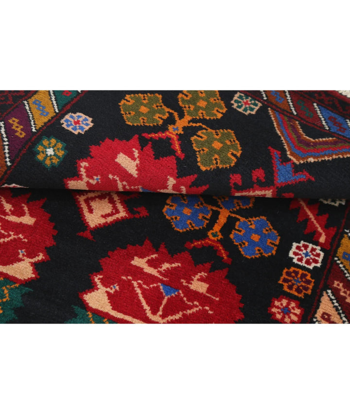Red Afghan Tribal Rug 2' 11" x 4' 5" Hand-Knotted | No. AT57839