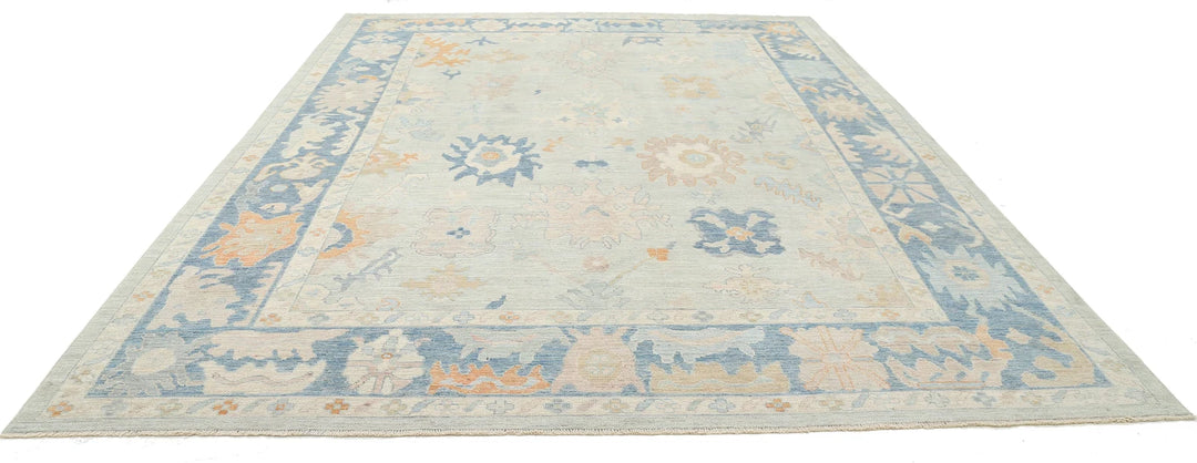 Blue Afghan Oushak Rug 10' 4" x 14' 2" Hand-Knotted | No. AT57968