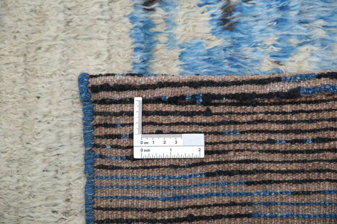 Blue Afghan Tribal Rug 6' 3" x 9' 8" Hand-Knotted | No. AT58049