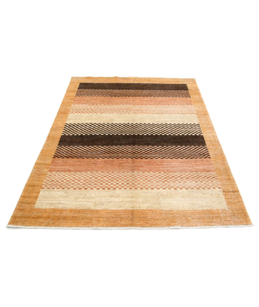 Afghan Modcar Rug 4' 9" x 6' 4" Hand-Knotted | No. AT58158