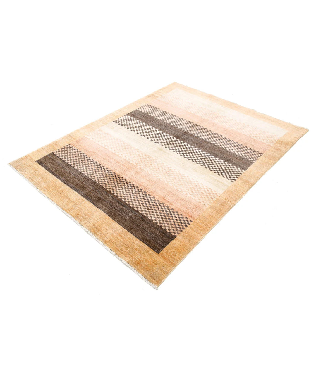 Afghan Modcar Rug 4' 9" x 6' 4" Hand-Knotted | No. AT58158