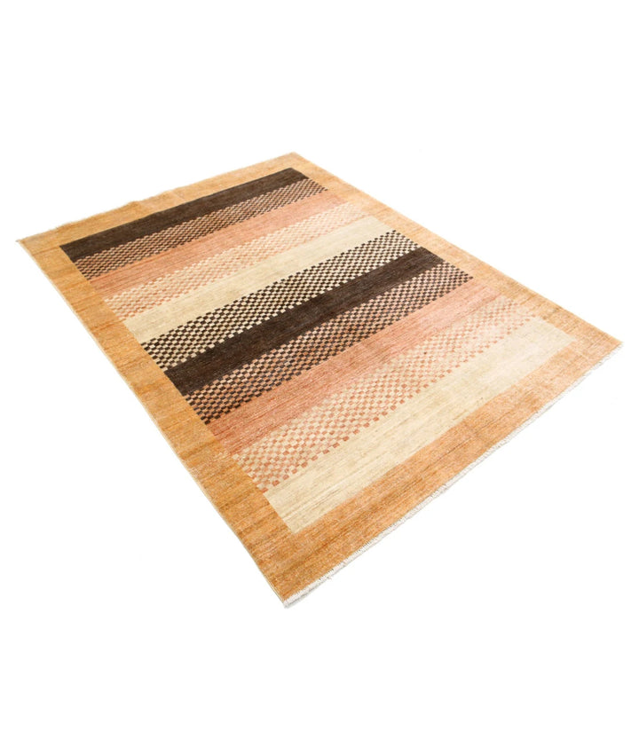 Afghan Modcar Rug 4' 9" x 6' 4" Hand-Knotted | No. AT58158