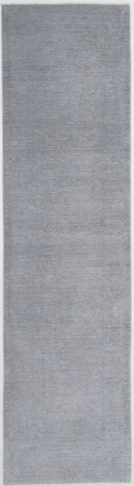 Grey Afghan Overdye Rug 2' 5" x 10' 0" Hand-Knotted | No. AT58164