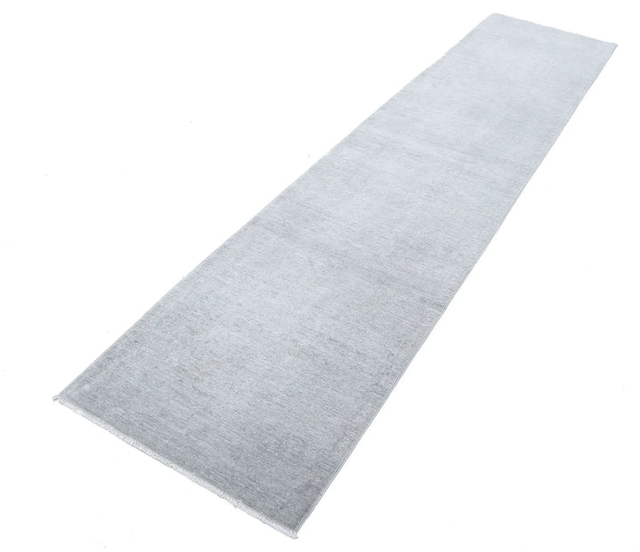 Grey Afghan Overdye Rug 2' 5" x 10' 0" Hand-Knotted | No. AT58164