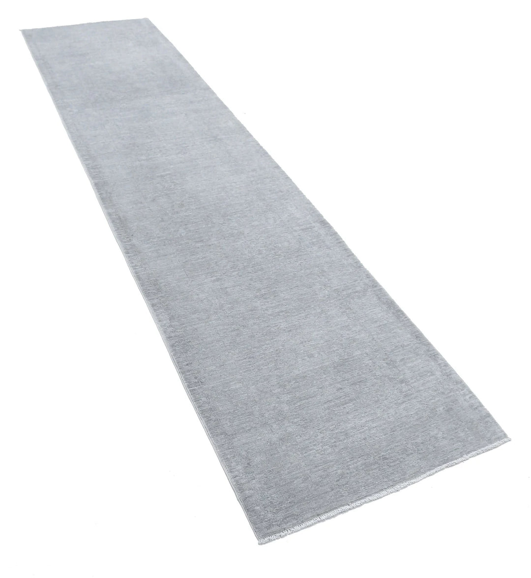 Grey Afghan Overdye Rug 2' 5" x 10' 0" Hand-Knotted | No. AT58164