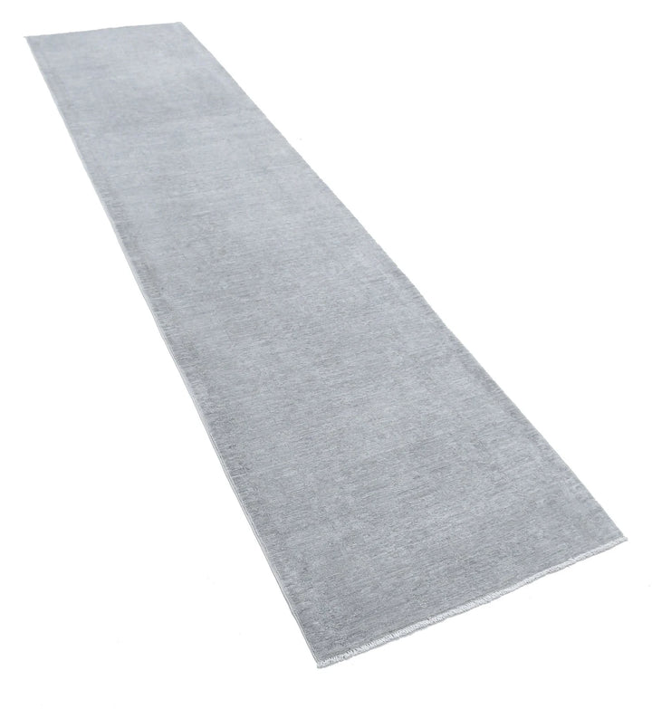 Grey Afghan Overdye Rug 2' 5" x 10' 0" Hand-Knotted | No. AT58164