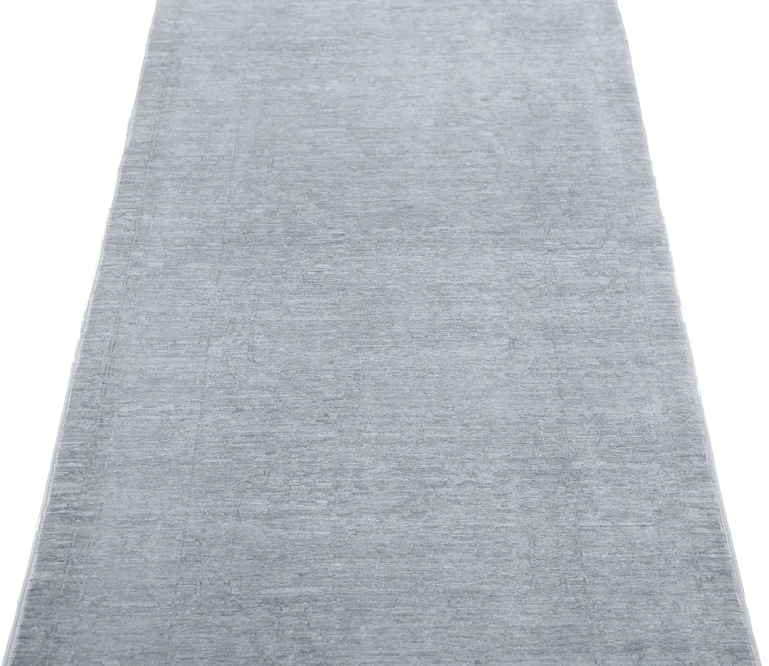 Grey Afghan Overdye Rug 2' 5" x 10' 0" Hand-Knotted | No. AT58164