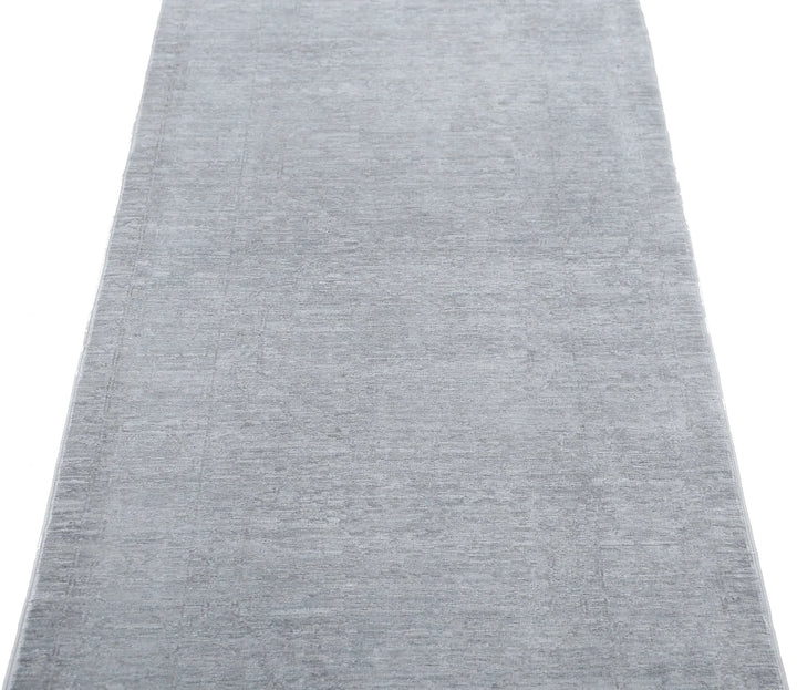 Grey Afghan Overdye Rug 2' 5" x 10' 0" Hand-Knotted | No. AT58164