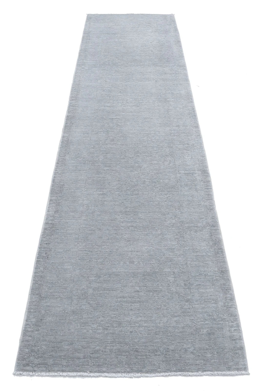 Grey Afghan Overdye Rug 2' 5" x 10' 0" Hand-Knotted | No. AT58164