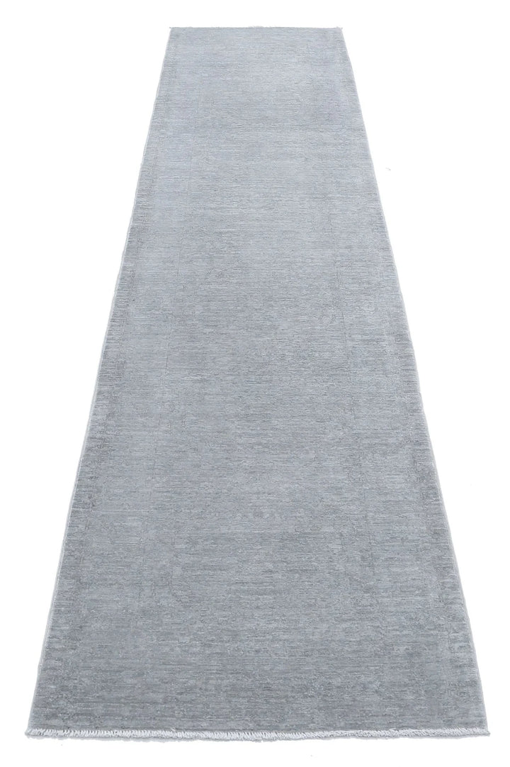 Grey Afghan Overdye Rug 2' 5" x 10' 0" Hand-Knotted | No. AT58164