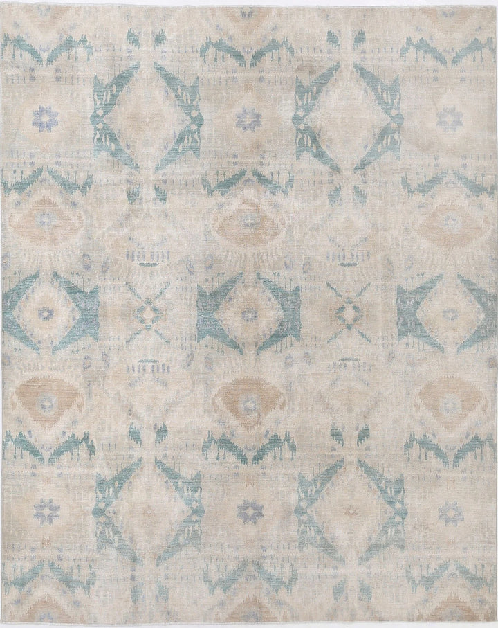 Afghan Ikat Rug 7' 10" x 9' 10" Hand-Knotted | No. AT58169