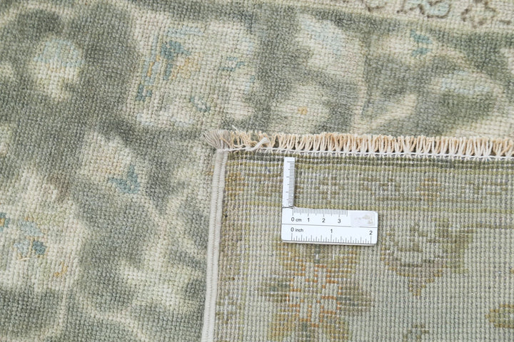 Grey Ivory Indian Ziegler Rug 2'7" x 9'11" Hand-Knotted | No. AT58193