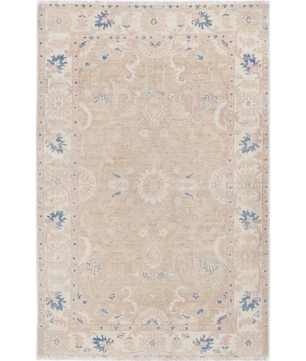 Brown Afghan Serenity Rug 3' 0" x 4' 8" Hand-Knotted | No. AT58210
