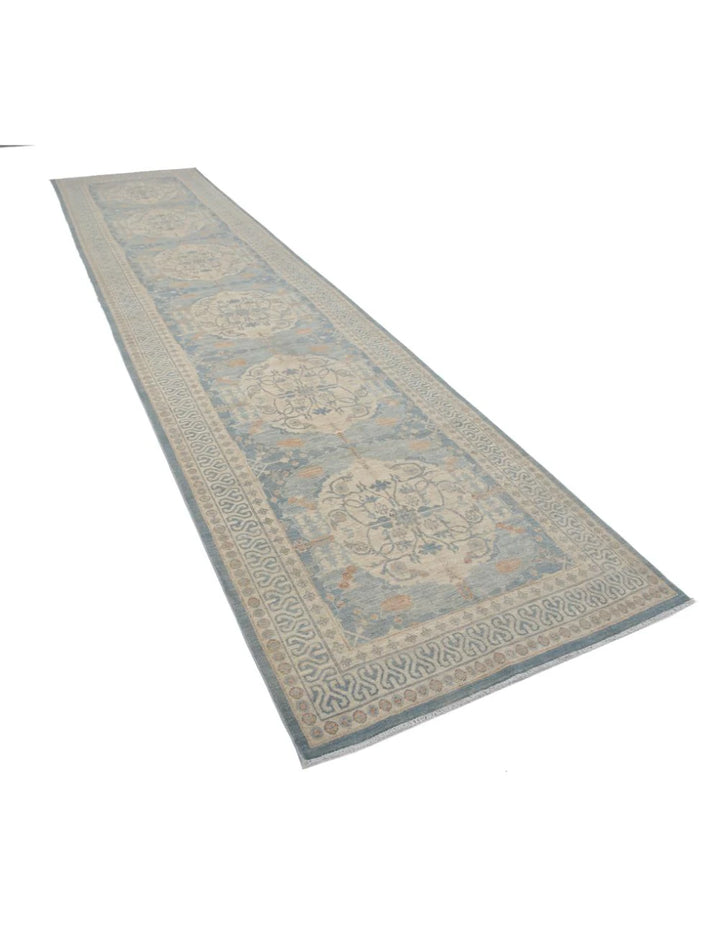 Afghan Haji Jalili Runner Rug 3' 11" x 15' 9" Hand-Knotted | No. AT58240