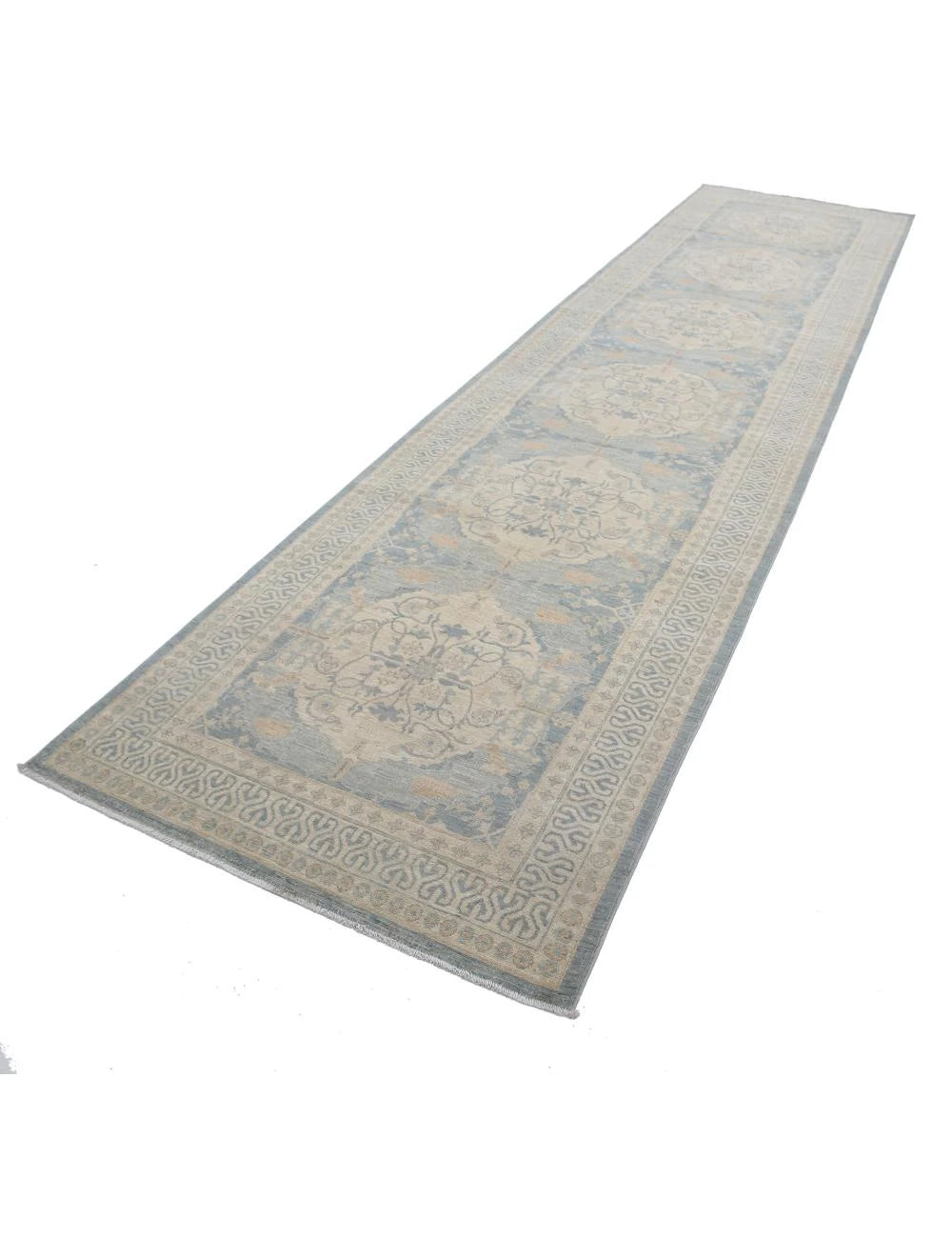 Afghan Haji Jalili Runner Rug 3' 11" x 15' 9" Hand-Knotted | No. AT58240
