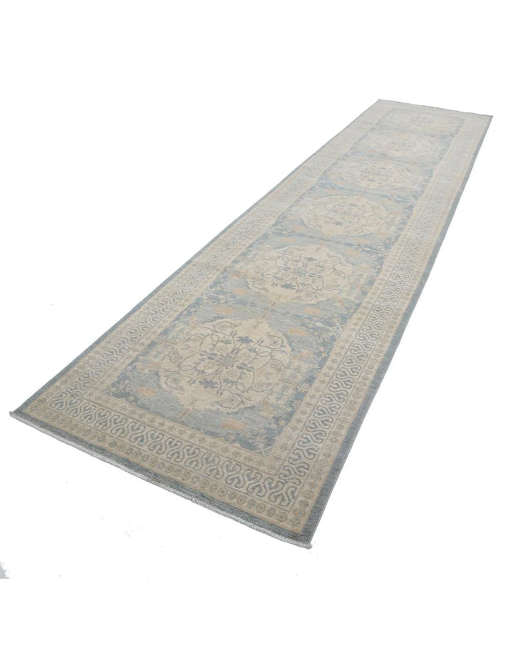 Afghan Haji Jalili Runner Rug 3' 11" x 15' 9" Hand-Knotted | No. AT58240