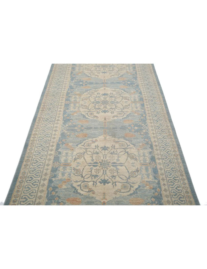 Afghan Haji Jalili Runner Rug 3' 11" x 15' 9" Hand-Knotted | No. AT58240