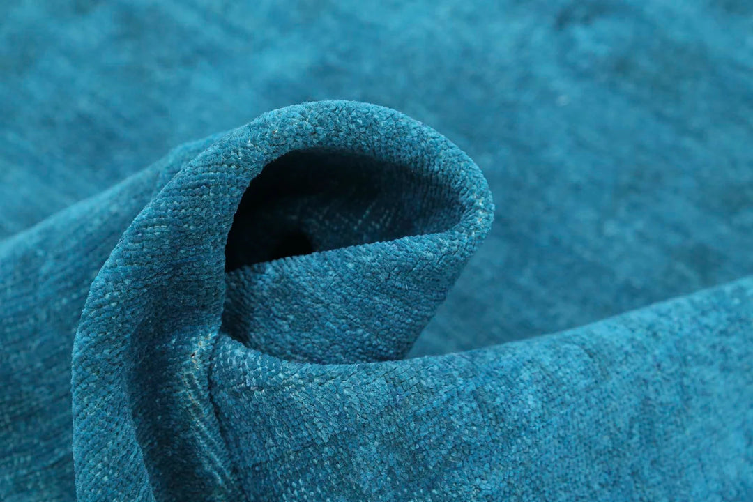 Teal Afghan Overdye Rug 5' 5" x 7' 6" Hand-Knotted | No. AT58337