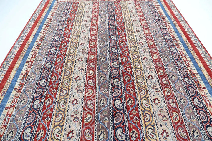 Afghan Shaal Rug 9' 0" x 11' 8" Hand-Knotted | No. AT58415