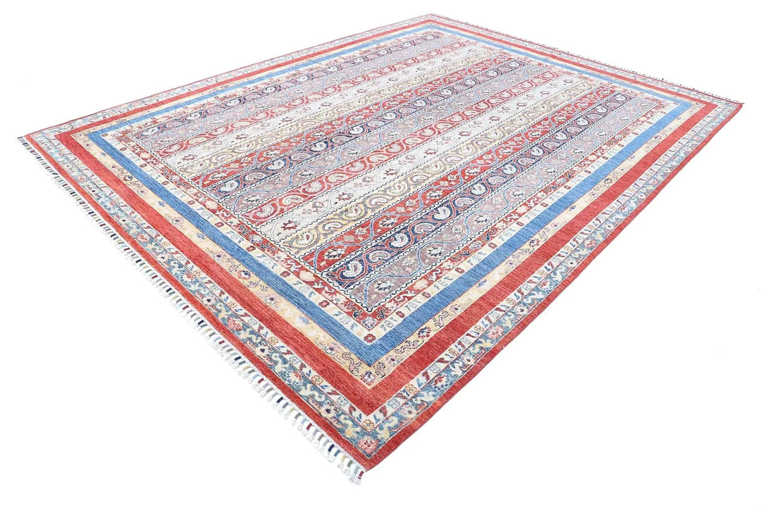 Afghan Shaal Rug 9' 0" x 11' 8" Hand-Knotted | No. AT58415
