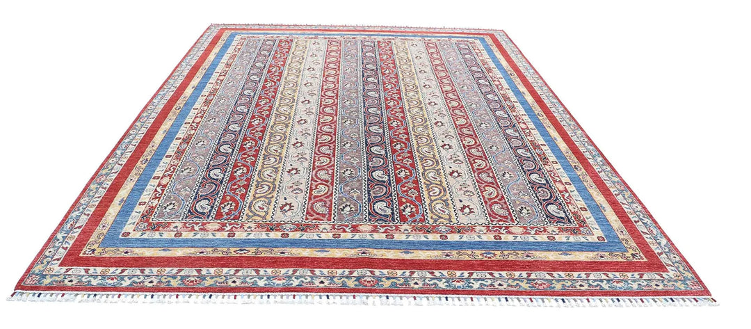 Afghan Shaal Rug 9' 0" x 11' 8" Hand-Knotted | No. AT58415